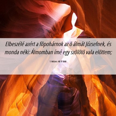 Picture 06 - 1 Mózes 40:9 KAR - Elbeszélé azért a fõpohárnok az õ álmát - Bible Verse Picture