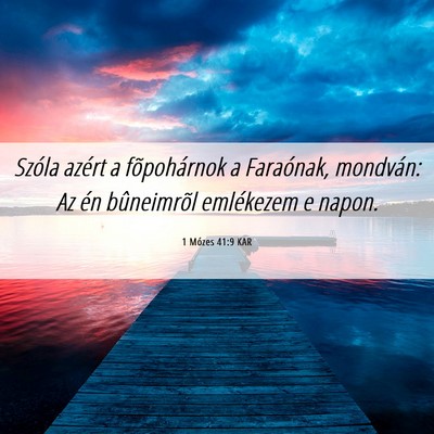 Picture 06 - 1 Mózes 41:9 KAR - Szóla azért a fõpohárnok a Faraónak, - Bible Verse Picture