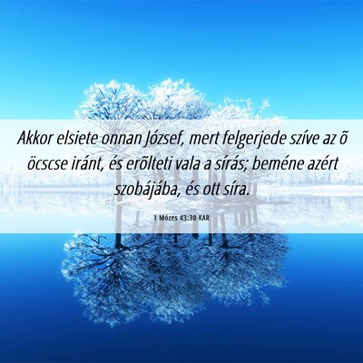 Picture 06 - 1 Mózes 43:30 KAR - Akkor elsiete onnan József, mert felgerjede - Bible Verse Picture