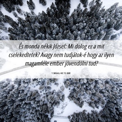 Picture 06 - 1 Mózes 44:15 KAR - És monda nékik József: Mi dolog ez a mit - Bible Verse Picture