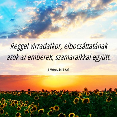Picture 06 - 1 Mózes 44:3 KAR - Reggel virradatkor, elbocsáttatának azok az - Bible Verse Picture