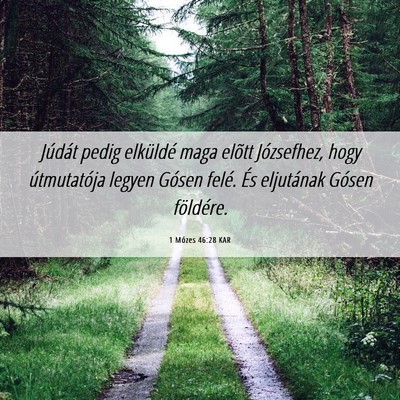 Picture 06 - 1 Mózes 46:28 KAR - Júdát pedig elküldé maga elõtt Józsefhez, - Bible Verse Picture