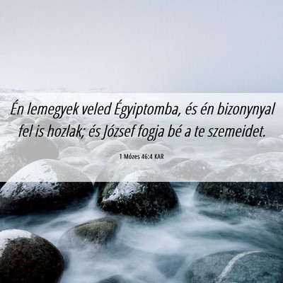 Picture 06 - 1 Mózes 46:4 KAR - Én lemegyek veled Égyiptomba, és én - Bible Verse Picture
