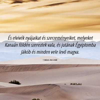 Picture 06 - 1 Mózes 46:6 KAR - És elvivék nyájaikat és szerzeményeiket, - Bible Verse Picture