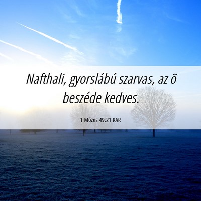 Picture 06 - 1 Mózes 49:21 KAR - Nafthali, gyorslábú szarvas, az õ beszéde - Bible Verse Picture