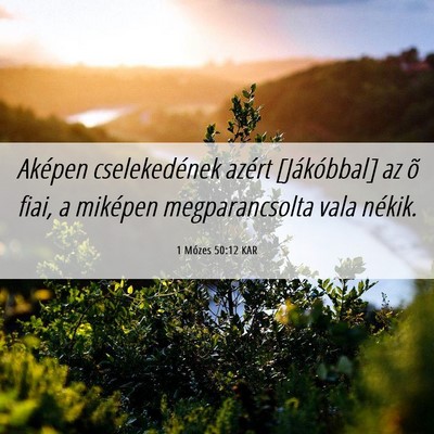 Picture 06 - 1 Mózes 50:12 KAR - Aképen cselekedének azért [Jákóbbal] az õ - Bible Verse Picture