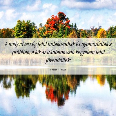 Picture 06 - 1 Péter 1:10 KAR - A mely idvesség felõl tudakozódtak és - Bible Verse Picture