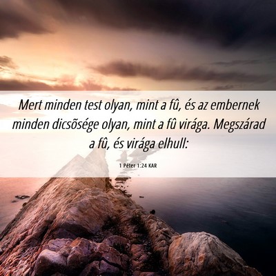 Picture 06 - 1 Péter 1:24 KAR - Mert minden test olyan, mint a fû, és az - Bible Verse Picture