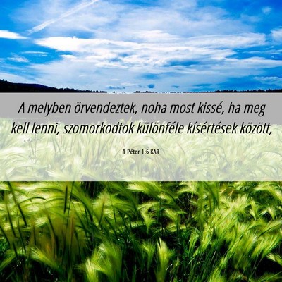 Picture 06 - 1 Péter 1:6 KAR - A melyben örvendeztek, noha most kissé, ha meg - Bible Verse Picture