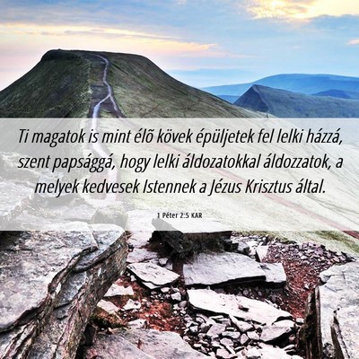 Picture 06 - 1 Péter 2:5 KAR - Ti magatok is mint élõ kövek épüljetek fel - Bible Verse Picture