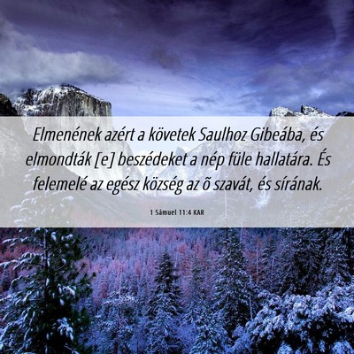 Picture 06 - 1 Sámuel 11:4 KAR - Elmenének azért a követek Saulhoz Gibeába, - Bible Verse Picture