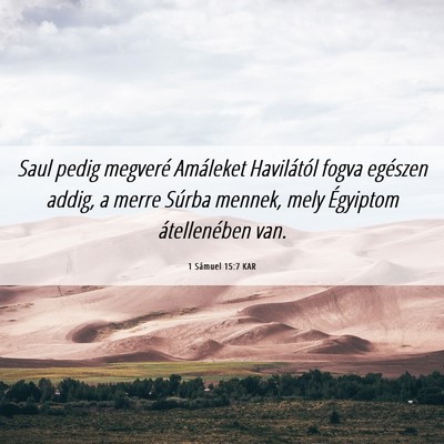Picture 06 - 1 Sámuel 15:7 KAR - Saul pedig megveré Amáleket Havilától fogva - Bible Verse Picture