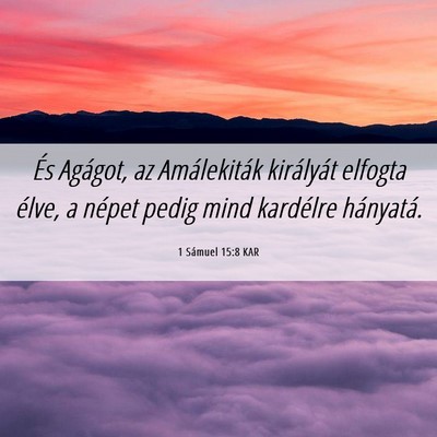 Picture 06 - 1 Sámuel 15:8 KAR - És Agágot, az Amálekiták királyát elfogta - Bible Verse Picture