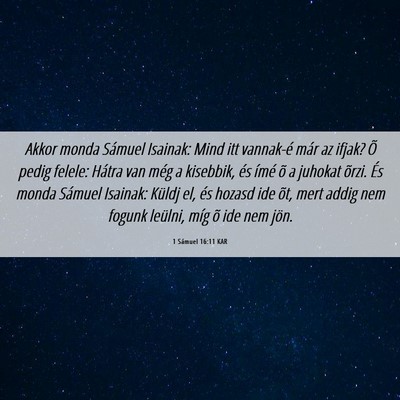 Picture 06 - 1 Sámuel 16:11 KAR - Akkor monda Sámuel Isainak: Mind itt vannak-é - Bible Verse Picture