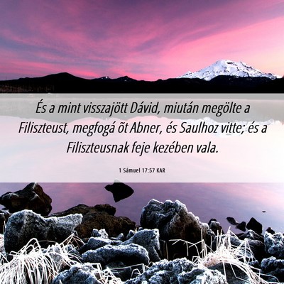 Picture 06 - 1 Sámuel 17:57 KAR - És a mint visszajött Dávid, miután megölte a - Bible Verse Picture