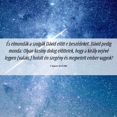 Picture 06 - 1 Sámuel 18:23 KAR - És elmondák a szolgák Dávid elõtt e - Bible Verse Picture