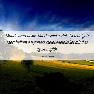 Picture 06 - 1 Sámuel 2:23 KAR - Monda azért nékik: Miért cselekesztek ilyen - Bible Verse Picture