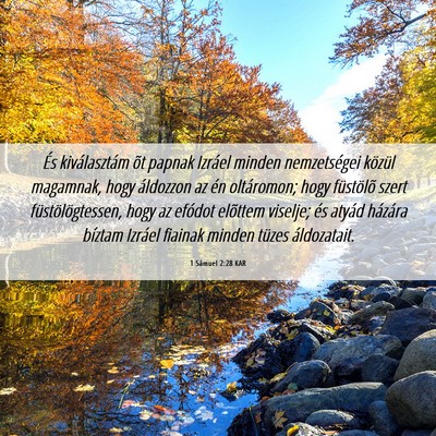 Picture 06 - 1 Sámuel 2:28 KAR - És kiválasztám õt papnak Izráel minden - Bible Verse Picture