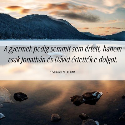 Picture 06 - 1 Sámuel 20:39 KAR - A gyermek pedig semmit sem értett, hanem csak - Bible Verse Picture