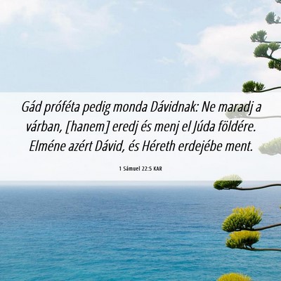 Picture 06 - 1 Sámuel 22:5 KAR - Gád próféta pedig monda Dávidnak: Ne maradj a - Bible Verse Picture
