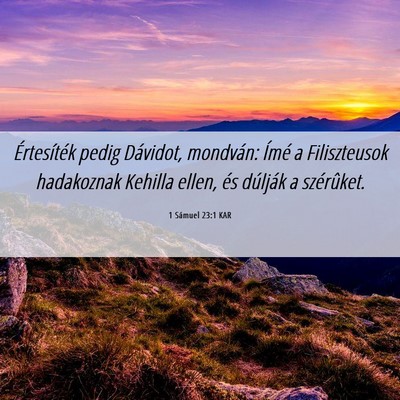 Picture 06 - 1 Sámuel 23:1 KAR - Értesíték pedig Dávidot, mondván: Ímé a - Bible Verse Picture