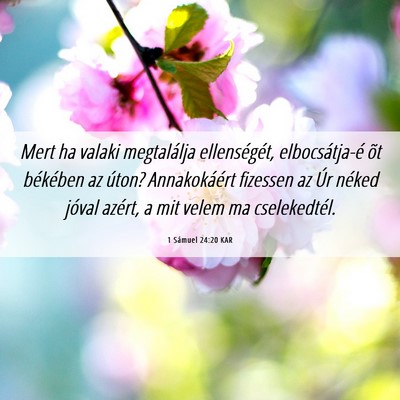 Picture 06 - 1 Sámuel 24:20 KAR - Mert ha valaki megtalálja ellenségét, - Bible Verse Picture