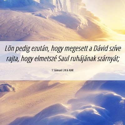 Picture 06 - 1 Sámuel 24:6 KAR - Lõn pedig ezután, hogy megesett a Dávid szíve - Bible Verse Picture