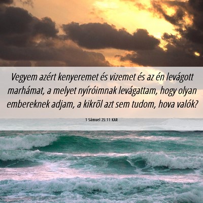 Picture 06 - 1 Sámuel 25:11 KAR - Vegyem azért kenyeremet és vizemet és az én - Bible Verse Picture