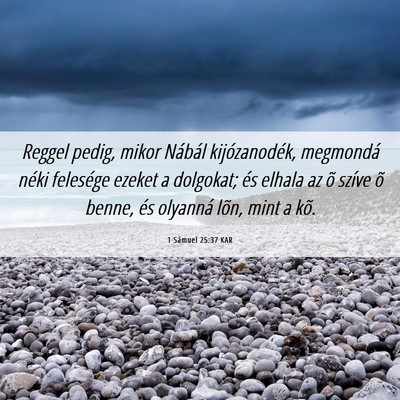 Picture 06 - 1 Sámuel 25:37 KAR - Reggel pedig, mikor Nábál kijózanodék, - Bible Verse Picture