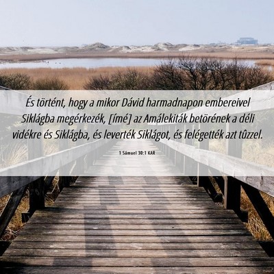 Picture 06 - 1 Sámuel 30:1 KAR - És történt, hogy a mikor Dávid harmadnapon - Bible Verse Picture