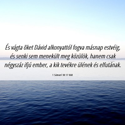 Picture 06 - 1 Sámuel 30:17 KAR - És vágta õket Dávid alkonyattól fogva - Bible Verse Picture