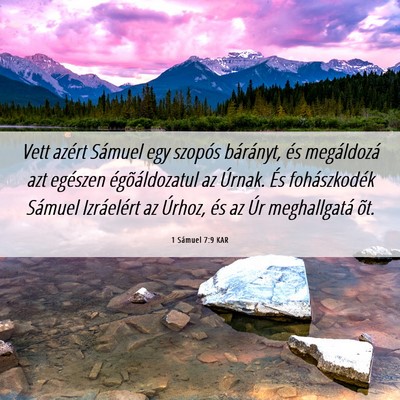 Picture 06 - 1 Sámuel 7:9 KAR - Vett azért Sámuel egy szopós bárányt, és - Bible Verse Picture