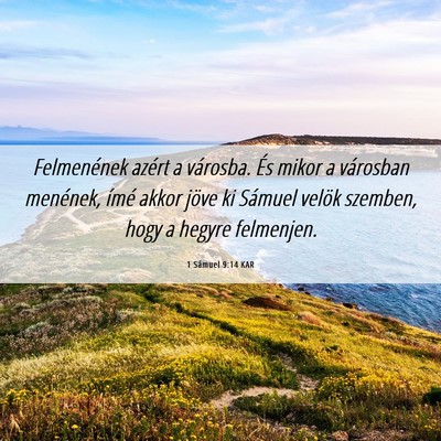 Picture 06 - 1 Sámuel 9:14 KAR - Felmenének azért a városba. És mikor a - Bible Verse Picture