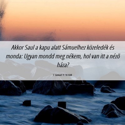 Picture 06 - 1 Sámuel 9:18 KAR - Akkor Saul a kapu alatt Sámuelhez közeledék - Bible Verse Picture