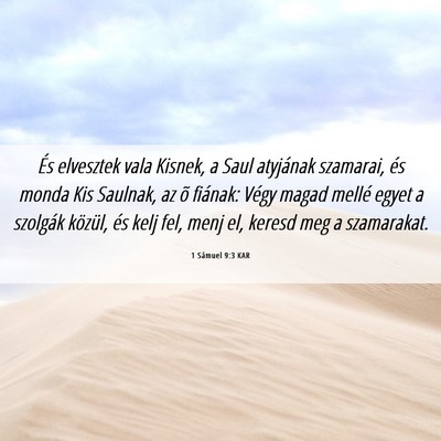 Picture 06 - 1 Sámuel 9:3 KAR - És elvesztek vala Kisnek, a Saul atyjának - Bible Verse Picture