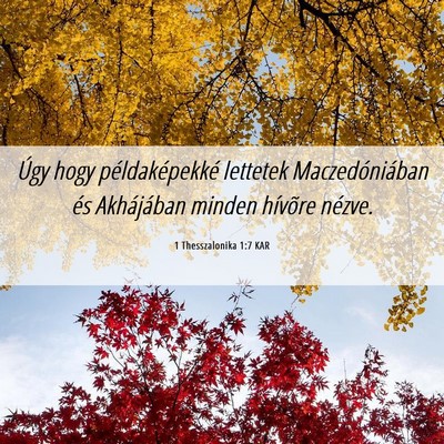Picture 06 - 1 Thesszalonika 1:7 KAR - Úgy hogy példaképekké lettetek - Bible Verse Picture