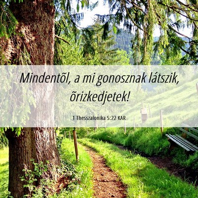 Picture 06 - 1 Thesszalonika 5:22 KAR - Mindentõl, a mi gonosznak látszik, - Bible Verse Picture