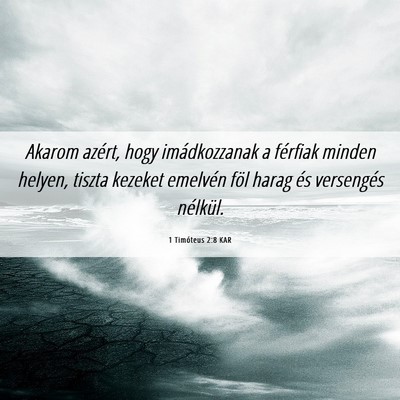Picture 06 - 1 Timóteus 2:8 KAR - Akarom azért, hogy imádkozzanak a férfiak - Bible Verse Picture