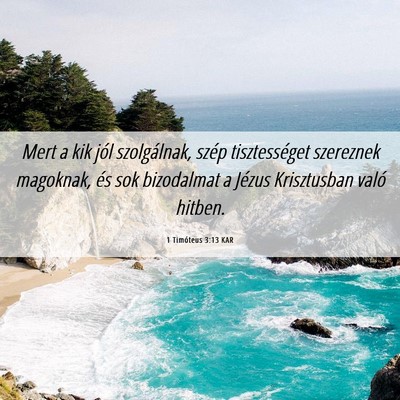 Picture 06 - 1 Timóteus 3:13 KAR - Mert a kik jól szolgálnak, szép tisztességet - Bible Verse Picture