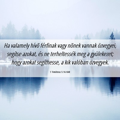 Picture 06 - 1 Timóteus 5:16 KAR - Ha valamely hívõ férfinak vagy nõnek vannak - Bible Verse Picture