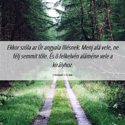 Picture 06 - 2 Királyok 1:15 KAR - Ekkor szóla az Úr angyala Illésnek: Menj alá - Bible Verse Picture