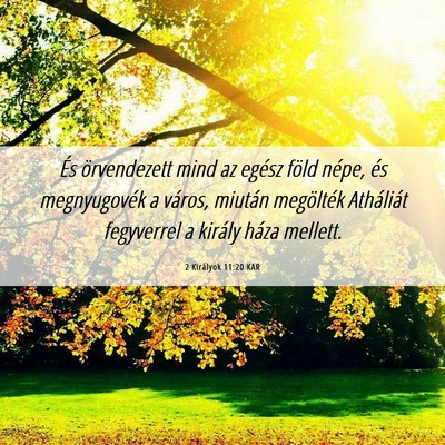 Picture 06 - 2 Királyok 11:20 KAR - És örvendezett mind az egész föld népe, és - Bible Verse Picture