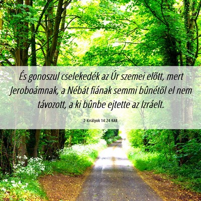 Picture 06 - 2 Királyok 14:24 KAR - És gonoszul cselekedék az Úr szemei elõtt, - Bible Verse Picture