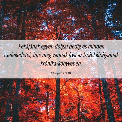 Picture 06 - 2 Királyok 15:26 KAR - Pekájának egyéb dolgai pedig és minden - Bible Verse Picture