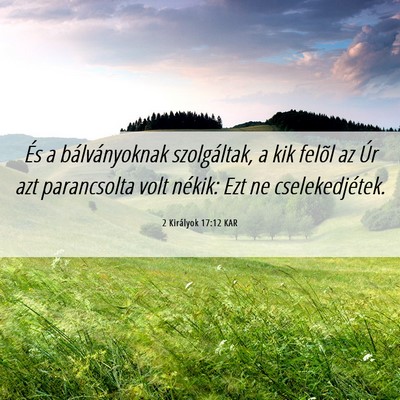 Picture 06 - 2 Királyok 17:12 KAR - És a bálványoknak szolgáltak, a kik felõl az - Bible Verse Picture