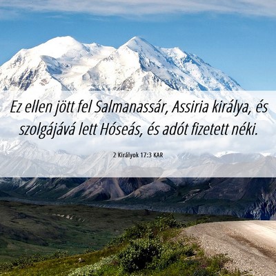 Picture 06 - 2 Királyok 17:3 KAR - Ez ellen jött fel Salmanassár, Assiria - Bible Verse Picture