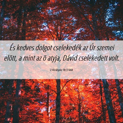 Picture 06 - 2 Királyok 18:3 KAR - És kedves dolgot cselekedék az Úr szemei - Bible Verse Picture