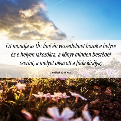 Picture 06 - 2 Királyok 22:16 KAR - Ezt mondja az Úr: Ímé én veszedelmet hozok e - Bible Verse Picture