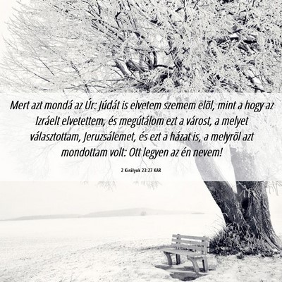 Picture 06 - 2 Királyok 23:27 KAR - Mert azt mondá az Úr: Júdát is elvetem szemem - Bible Verse Picture