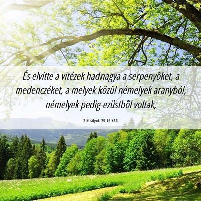 Picture 06 - 2 Királyok 25:15 KAR - És elvitte a vitézek hadnagya a serpenyõket, a - Bible Verse Picture